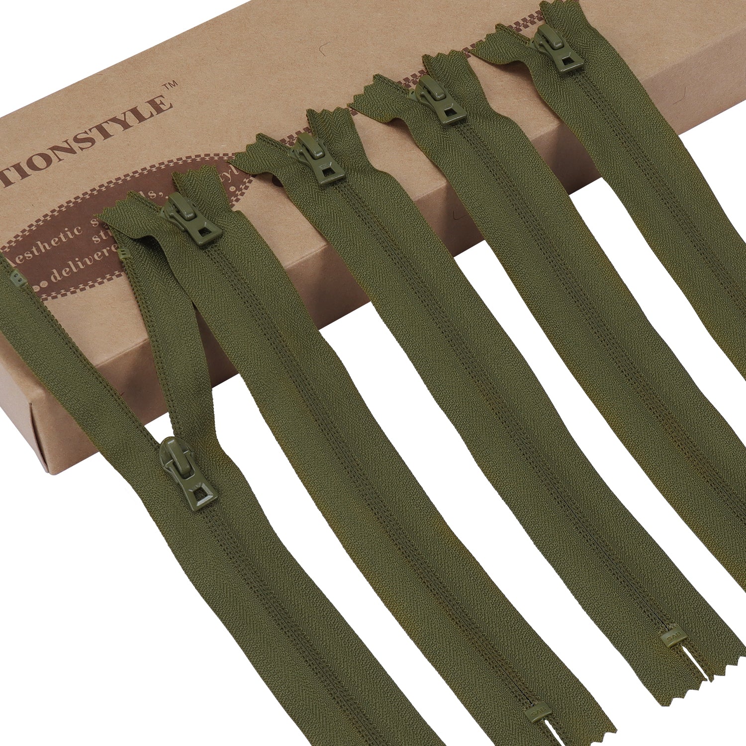 Film Free Water Repellent Zipper #5 Olive Green  22Z006422F