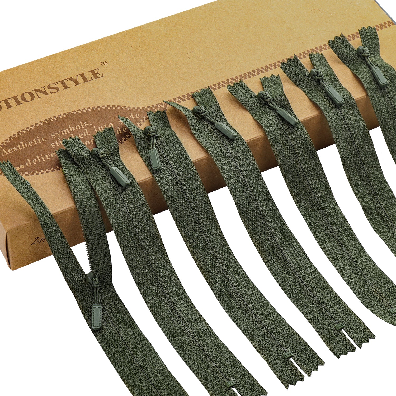 Lightweight Cord Puller Zipper  #3 Olive Green 24Z075826