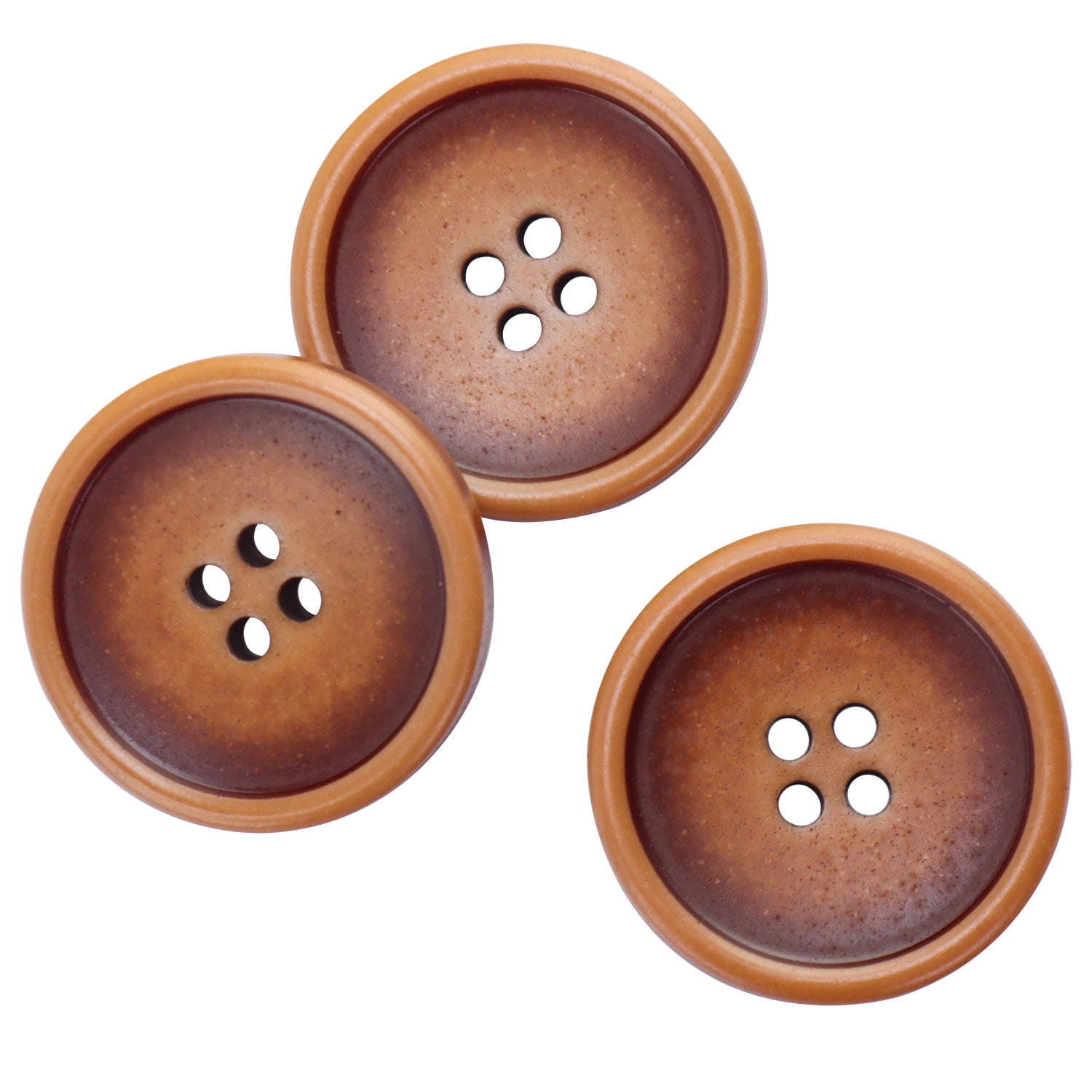 Recycled Buttons Eco-Friendly 25mm/40L 4-Hole Brown ADS13113FK
