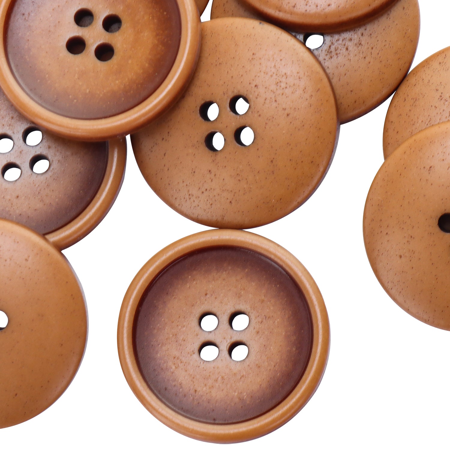 Recycled Buttons Eco-Friendly 25mm/40L 4-Hole Brown ADS13113FK