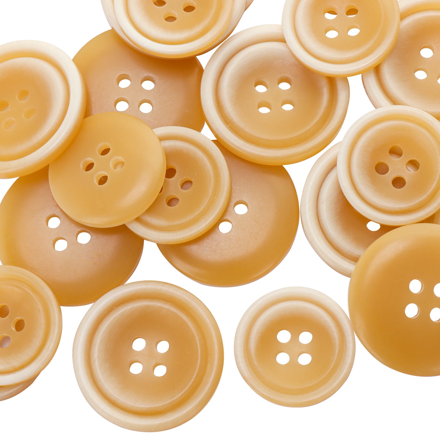 Recycled Buttons Set Eco-Friendly 20/25mm 4-Hole Khaki AG7138K