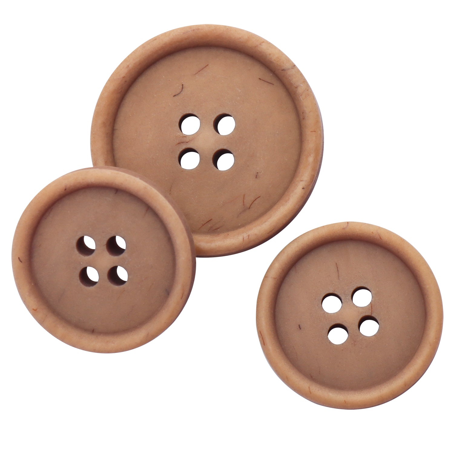 Recycled Buttons Set Eco-Friendly 20/25mm 4-Hole Brown ATCK00002K