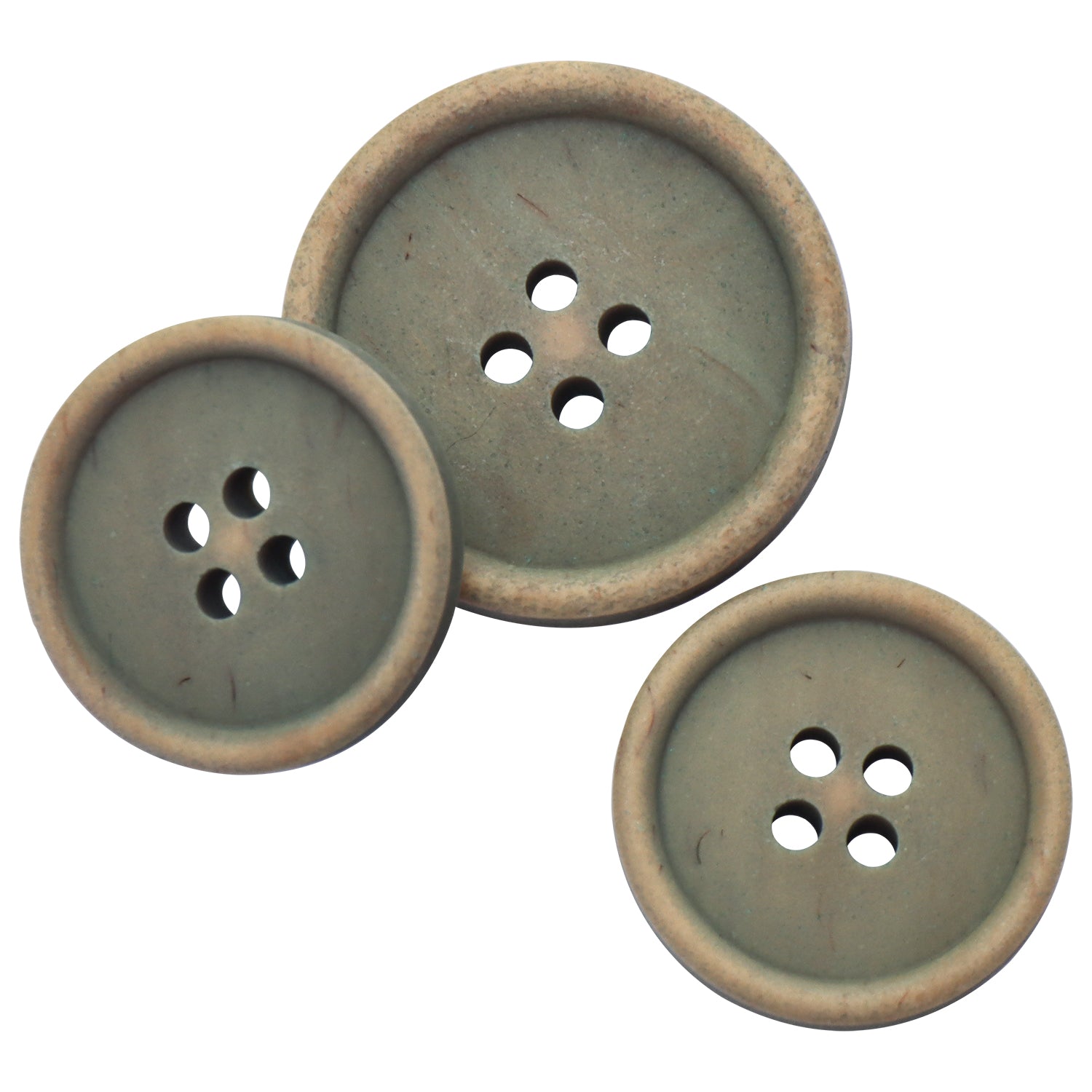 Recycled Buttons Set Eco-Friendly 20/25mm 4-Hole Brown ATCK00002K