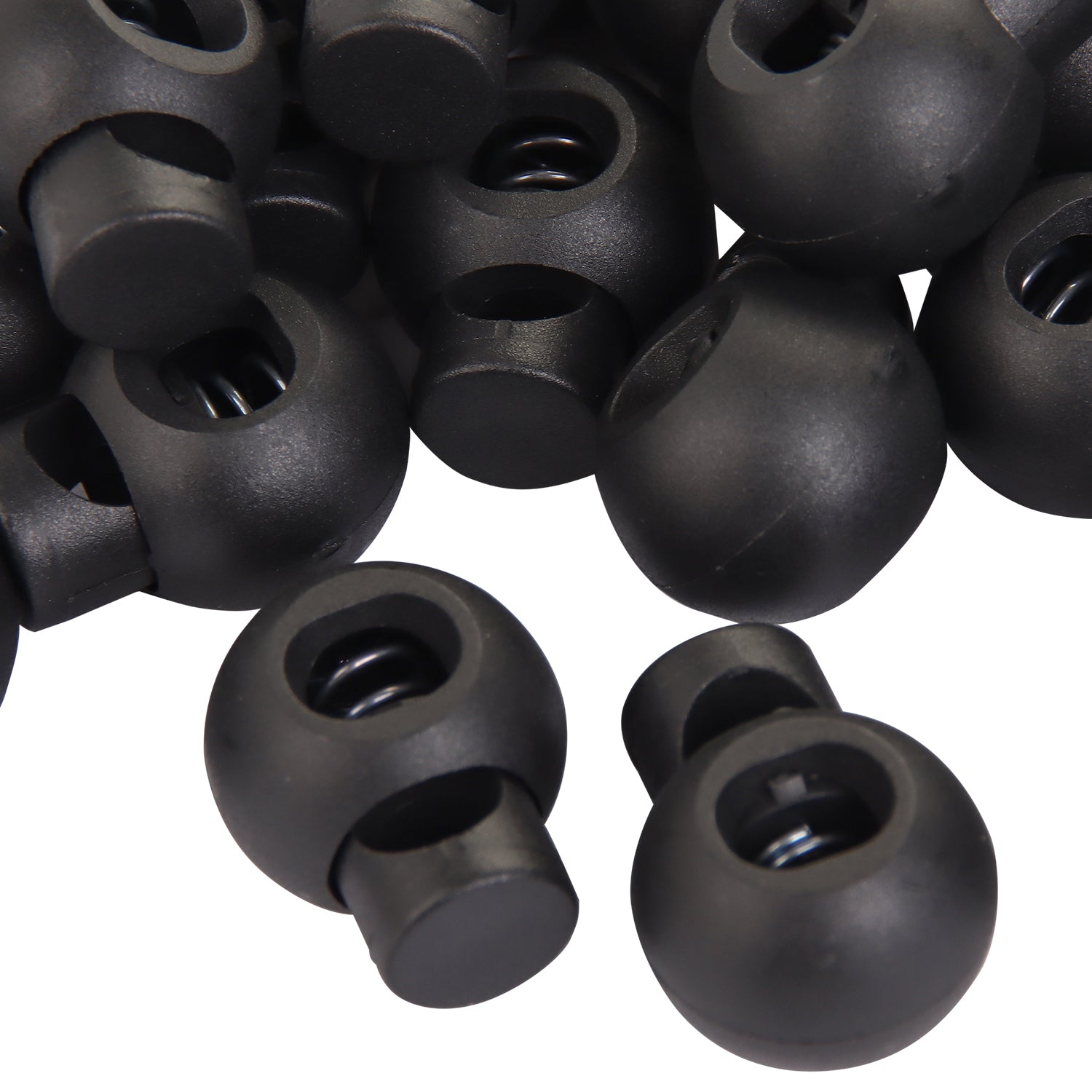 Black Plastic Spring Cord Lock End Stopper 8 mm/0.3 Inch