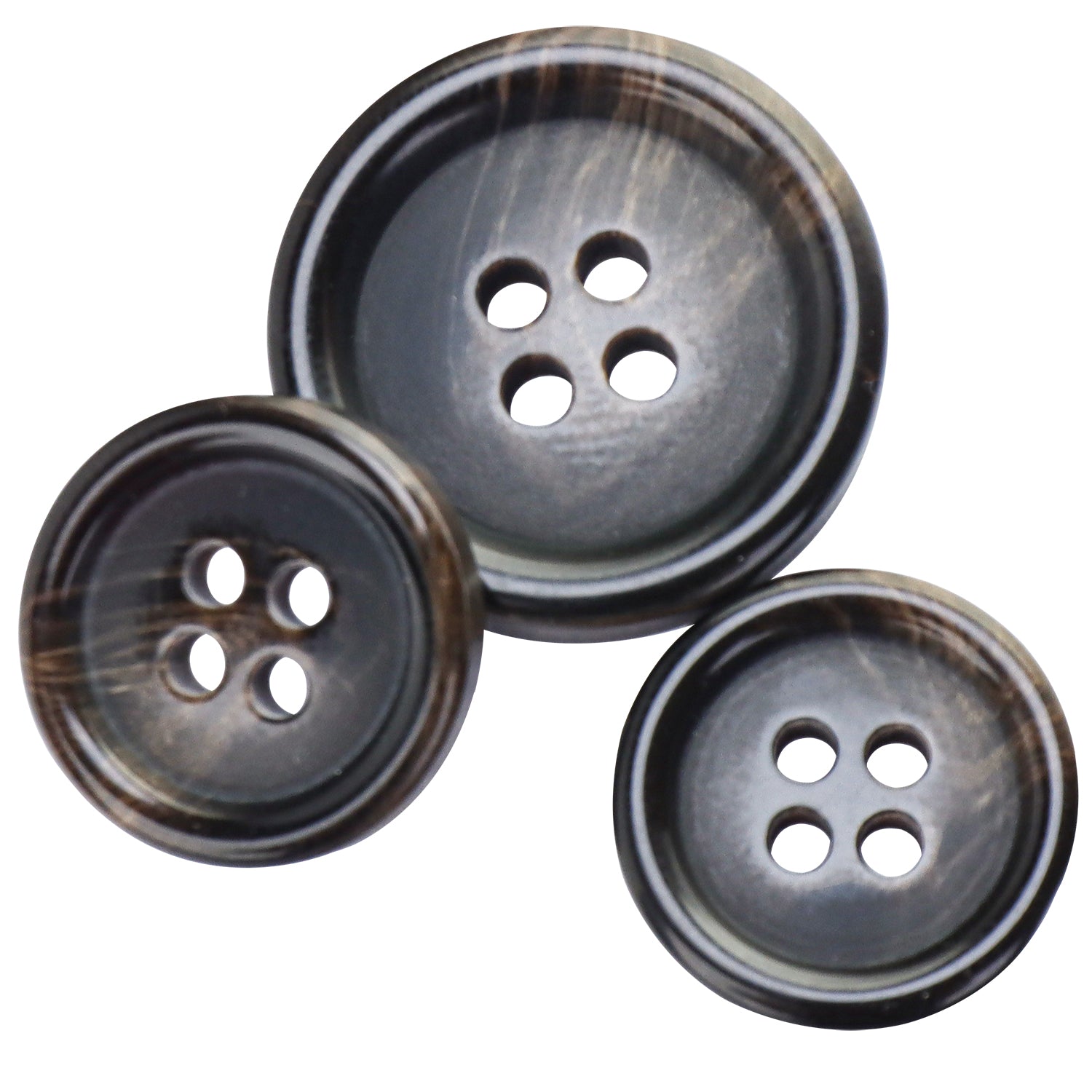 Premium Buttons Set 15/20mm 4-Hole Brown IDD05232K