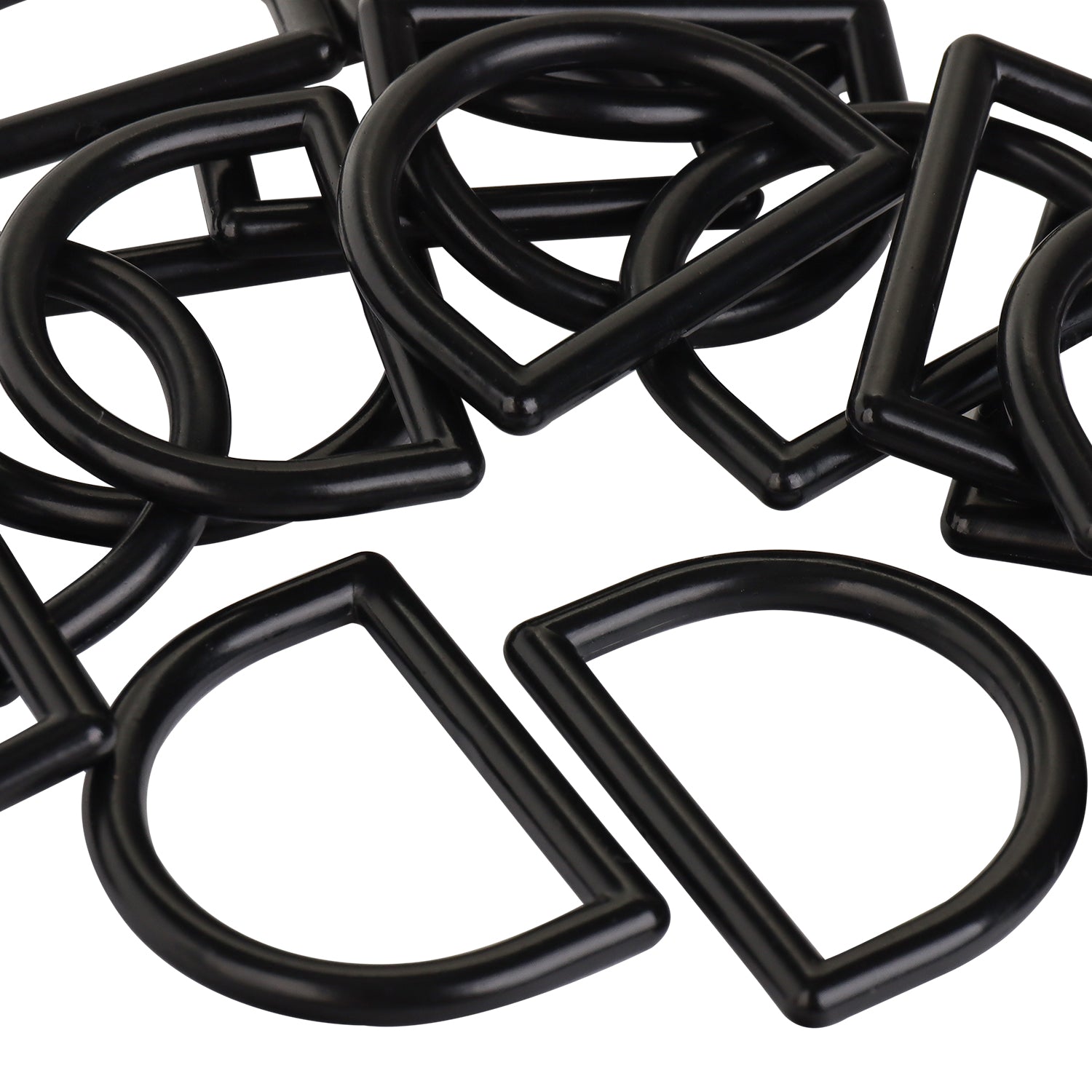 Black Plastic D-Rings 25 mm/0.98 Inch