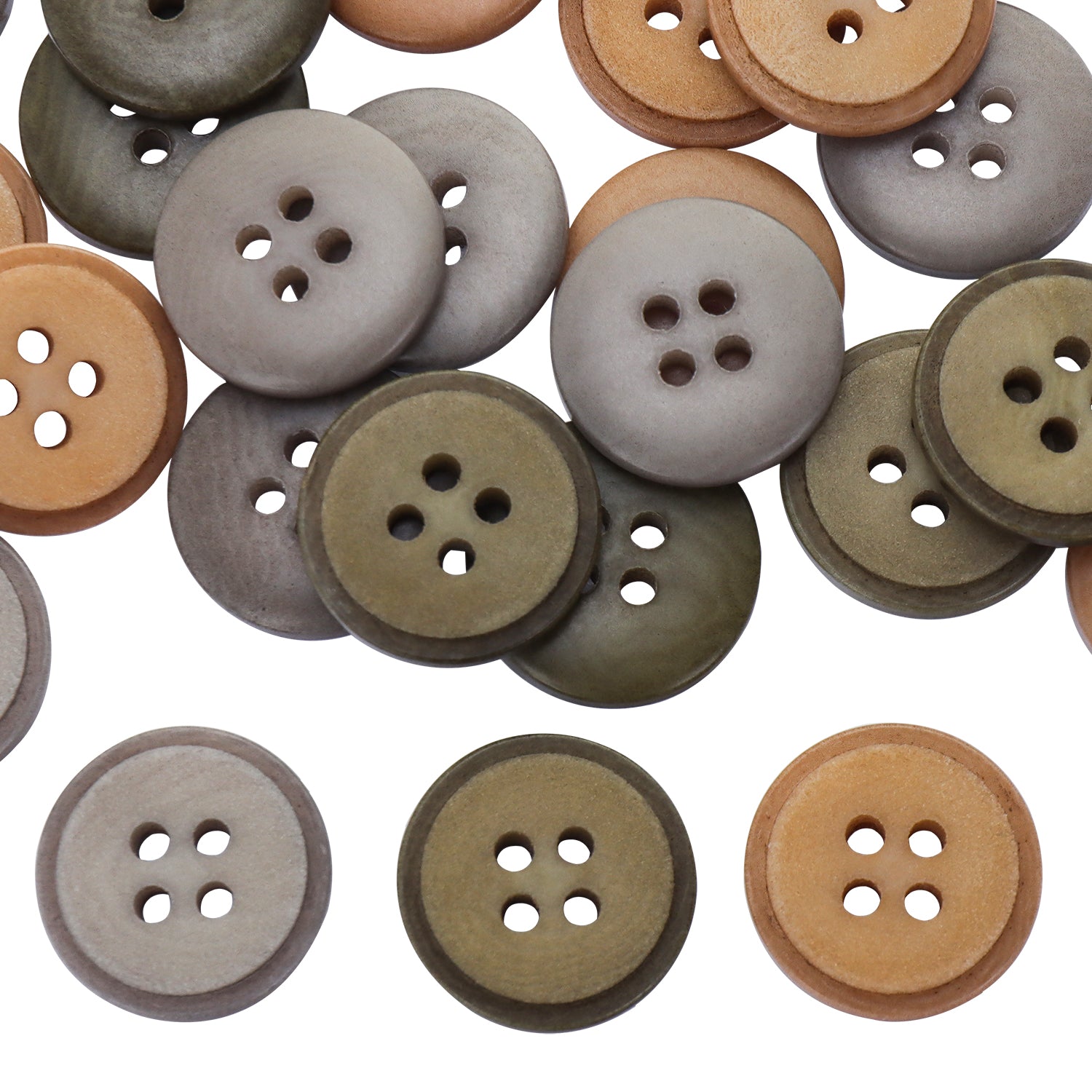 Premium Buttons Set 15mm/24L 3 Colors 4-Hole JACS00022K