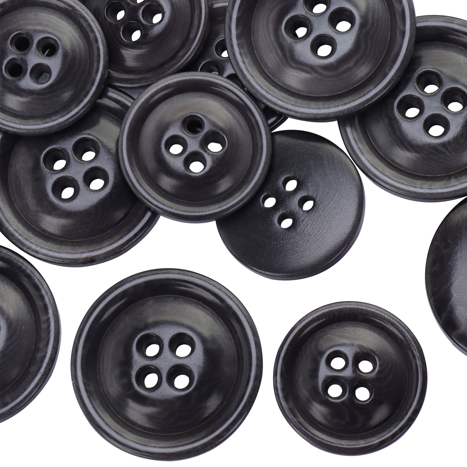 Premium Buttons Set 20/25mm 4-Hole Gray JADS00691K