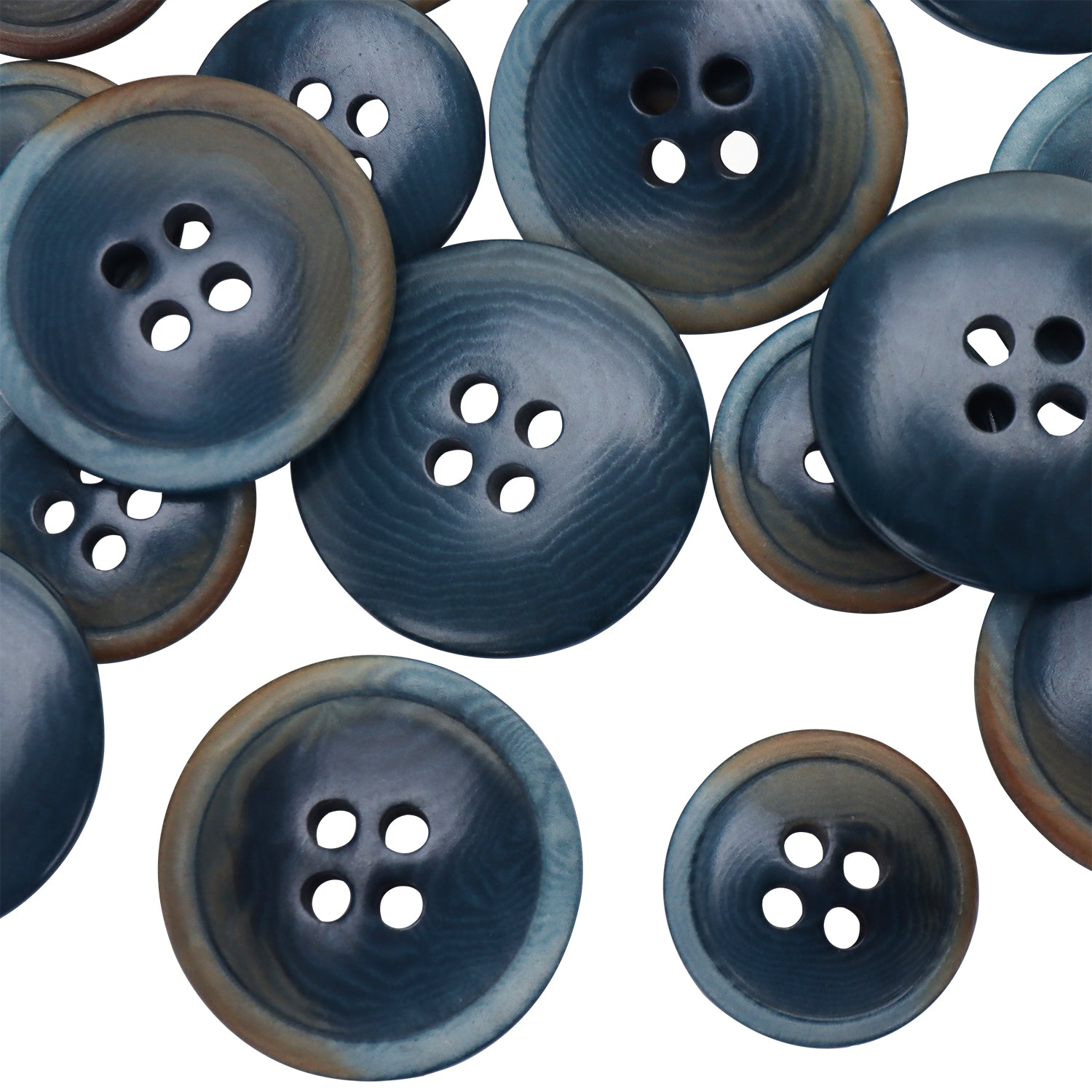 Premium Buttons Set 15/20mm 4-Hole Deep Blue JDS3826K